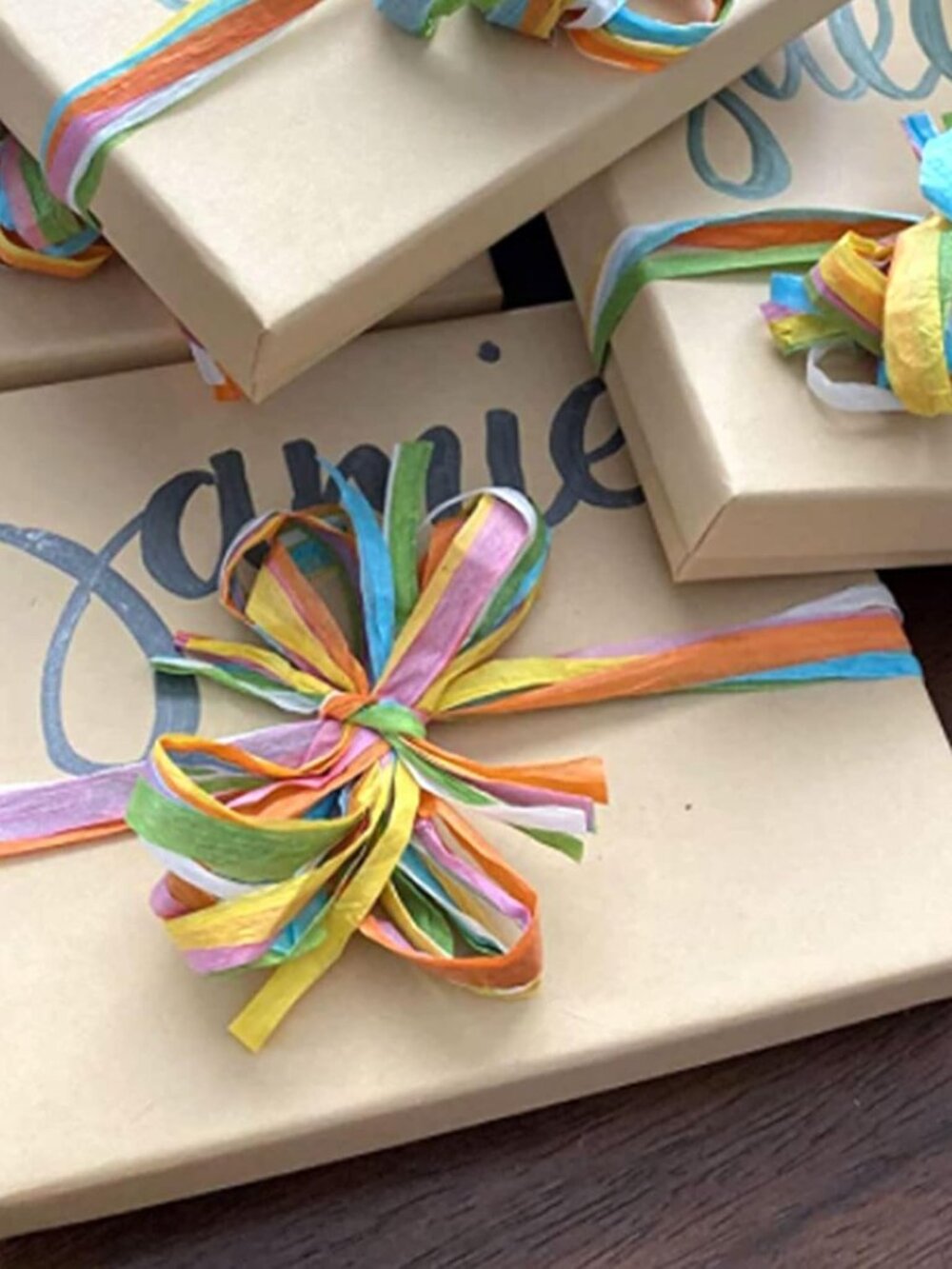 Colored 262 Feet Raffia Paper Ribbon, 6 Colored Packing Paper String - Picture 4 of 5